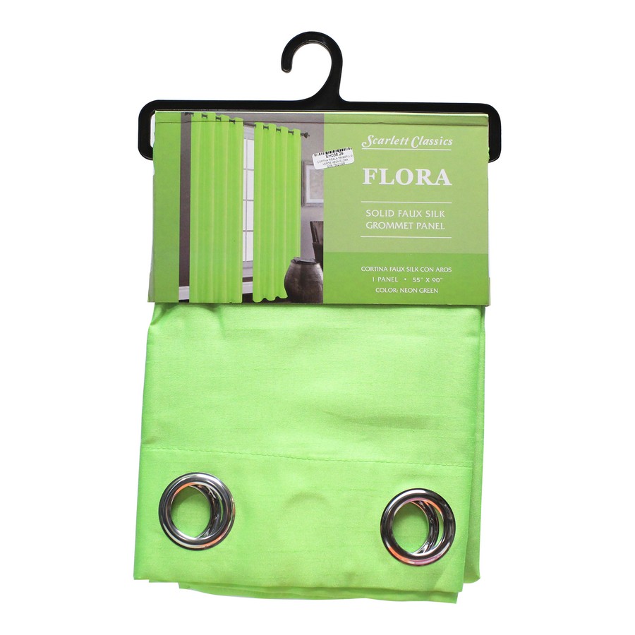 CORTINA PARA SALA 55X90PULG VERDE NEON FLORA SCR-1592-NGR