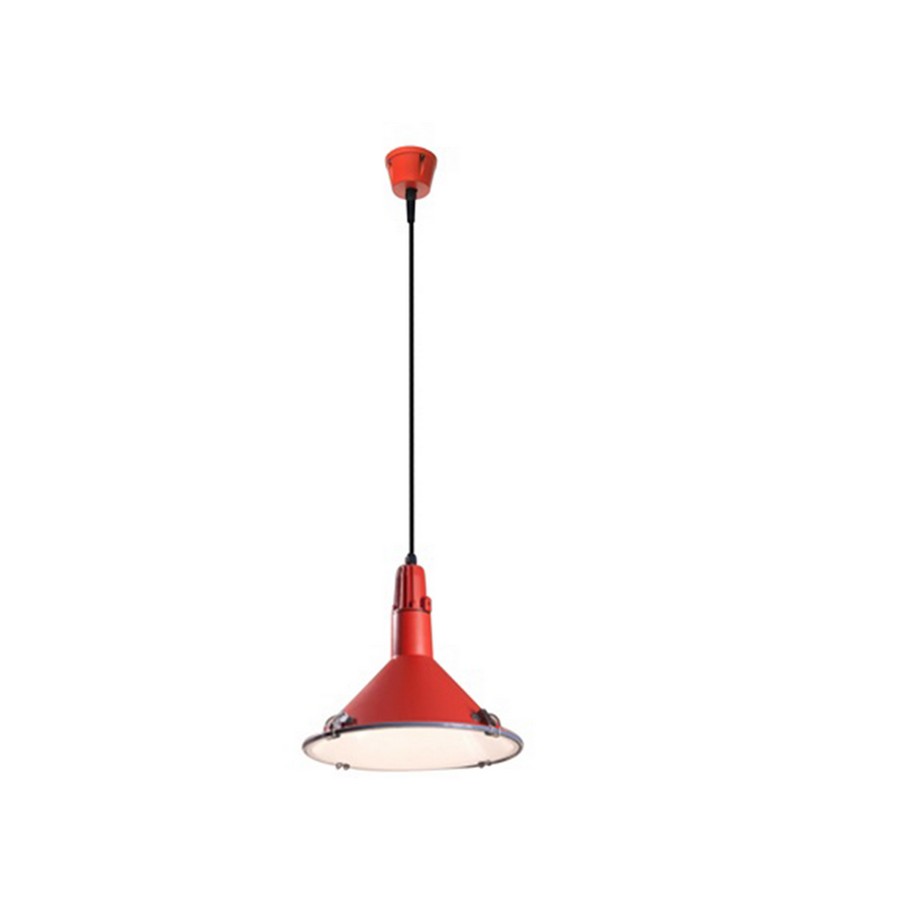 LAMPARA COLGAR REDONDA ROJA 31X150CMS 120V 26006C-OR