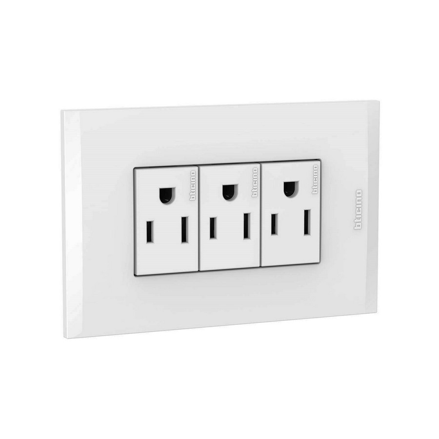 TOMA TRIPLE POLARIZADO INTEGRADO BLANCO NOBILE BTICINO AF2335EB