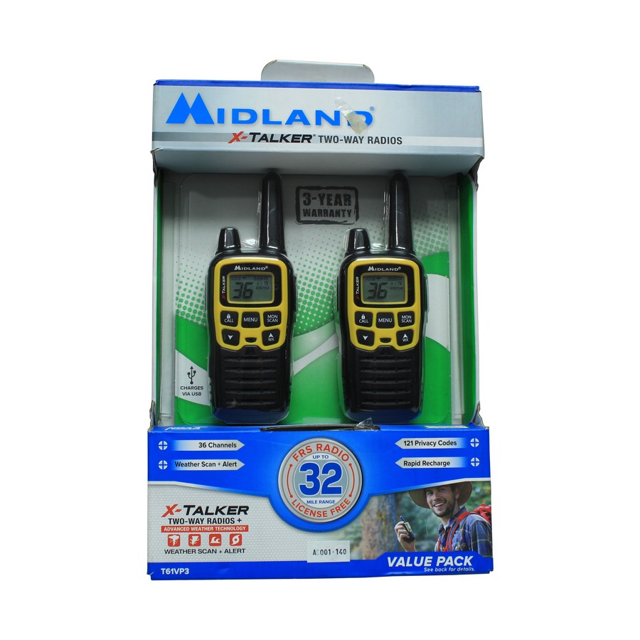 RADIO MIDLAND 14 CANALES 32 MILLAS (PAR+BASE+BAT) T61VP3