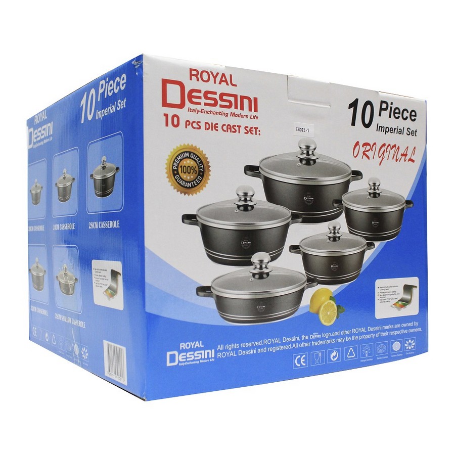 BATERIA COCINA 10 PZS ROYAL-BLACK