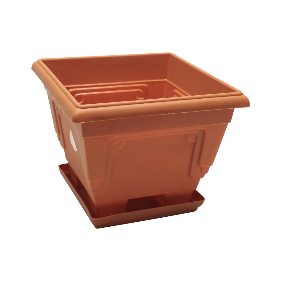 MACETERO CUADRADO PLASTICO C/BASE 16 CMS PTNA-215 (DESC)