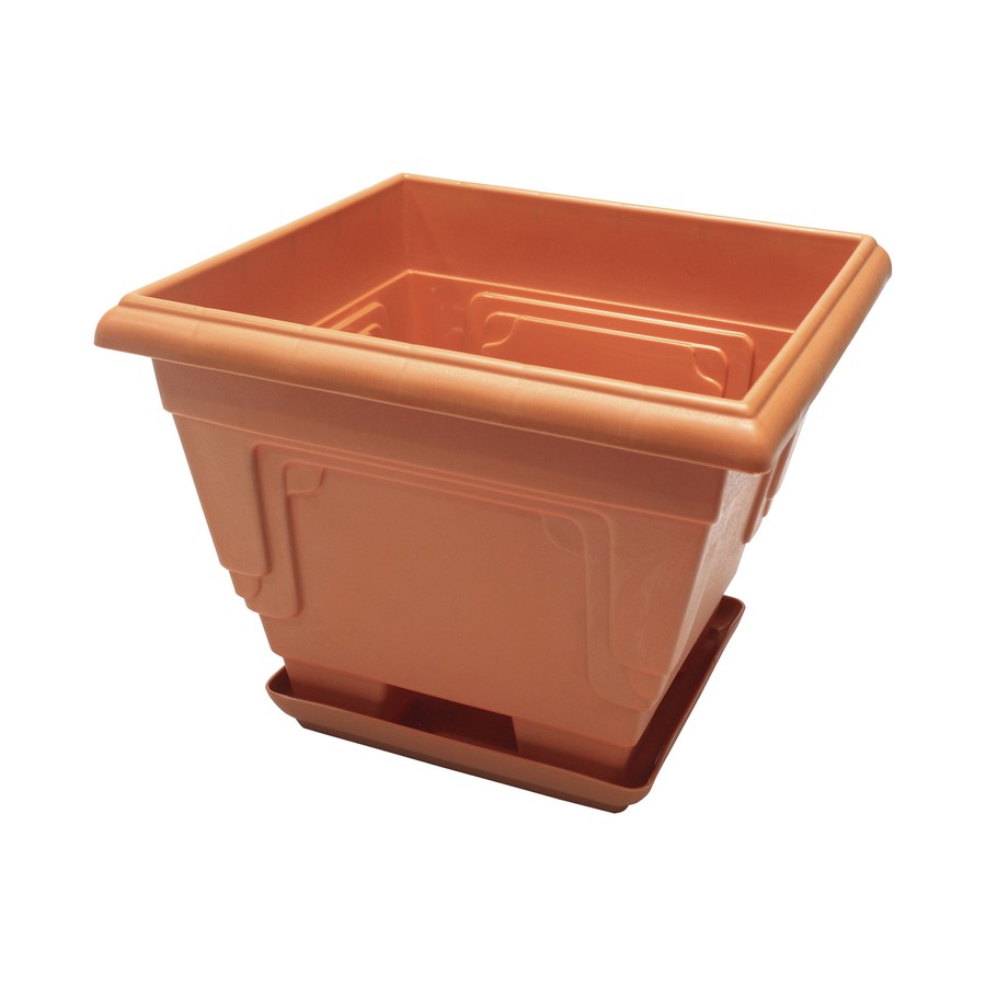 MACETERO CUADRADO PLASTICO CON BASE 22 CMS PTNA-280 (DESC)
