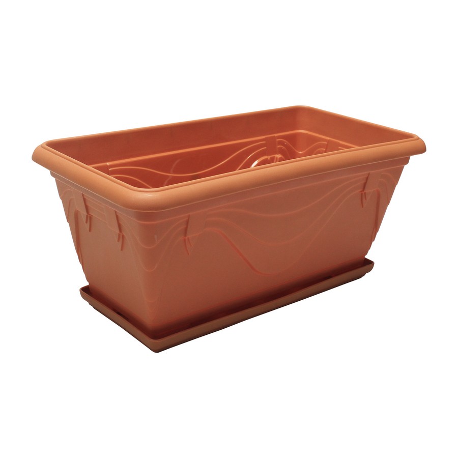MACETERO RECTAN. PLASTICO CON BASE 18 CMS WPB