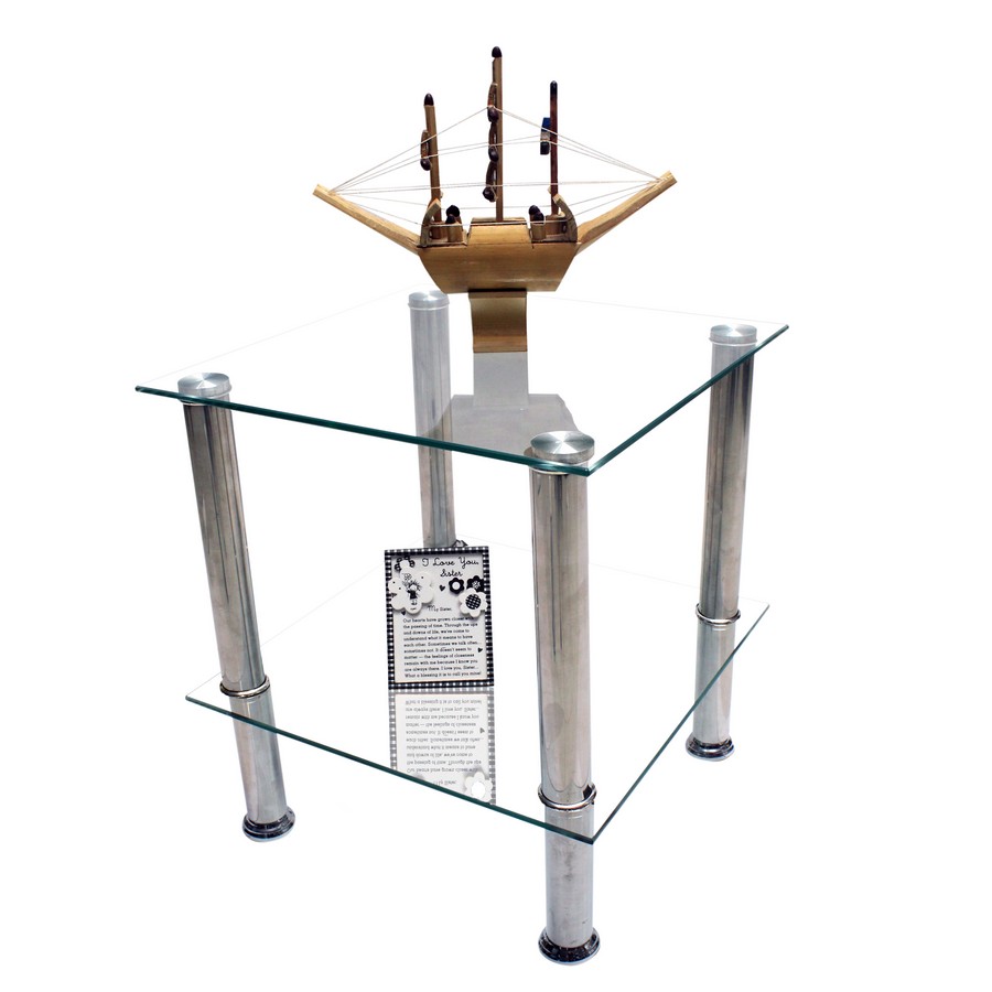 MESA DE CENTRO CUADRADA VIDRIO 0.43 X 0.43 MT WR-331 (DESC)