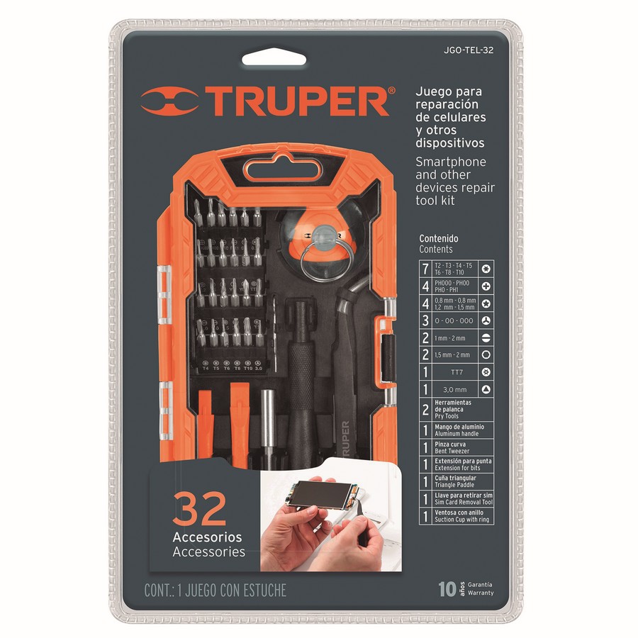 JUEGO 32 PZAS. PARA REPARACION DE ELECTRONICA TRUPER 17762