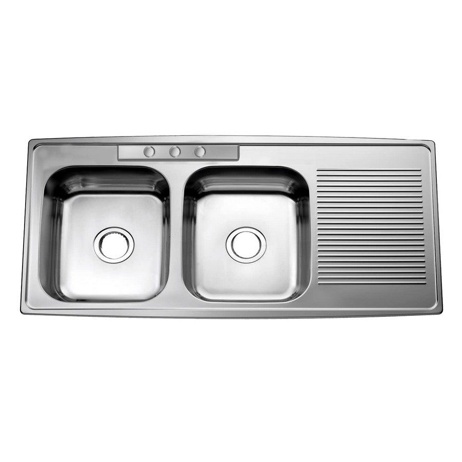 FREGADERO ACERO INOX 2 DEP 1 ESC.DER A367-12050DL