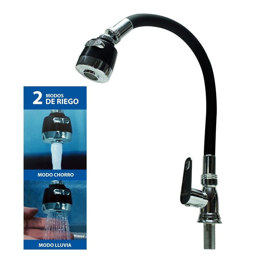 LLAVE FREGADERO MONOMANDO FLEX. NEGRO A367-SH500-BK