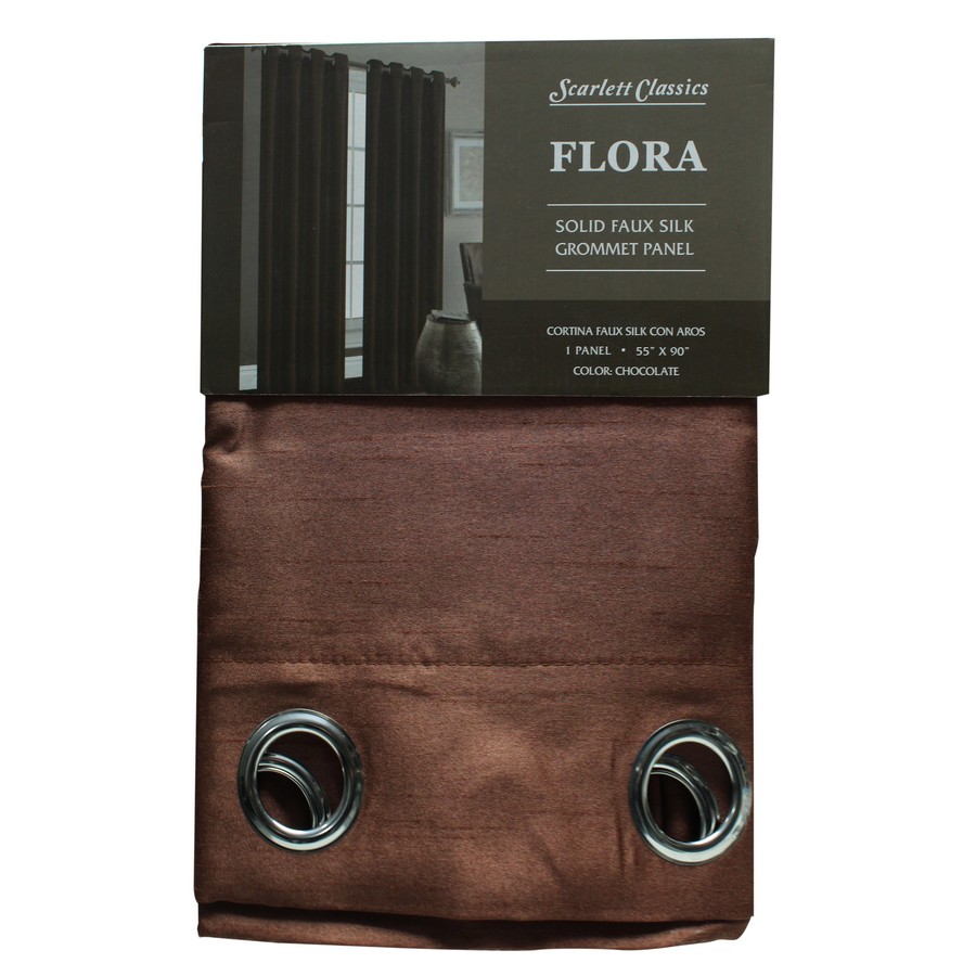 CORTINA PARA SALA 55X90 PULG CHOCOLATE COL. FLORA SCR-1303-CHO
