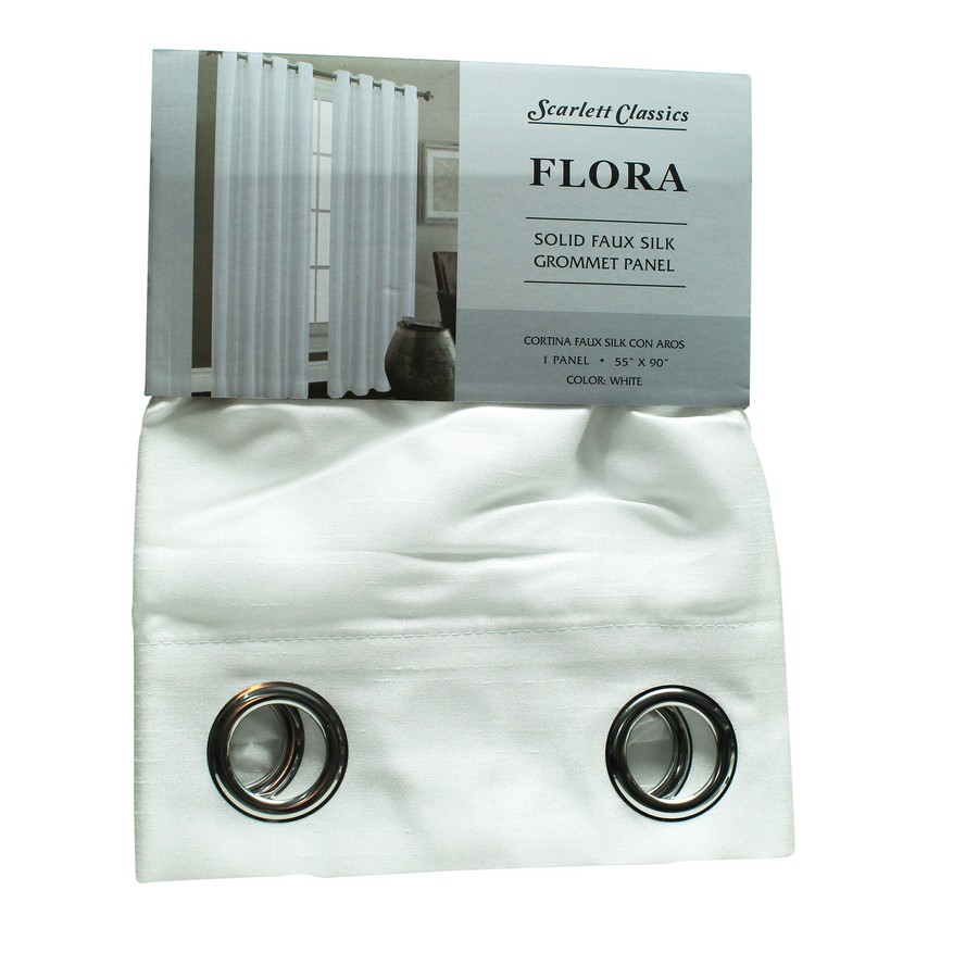 CORTINA PARA SALA 55X90 PULG BLANCO COL. FLORA SCR-1305-WHI