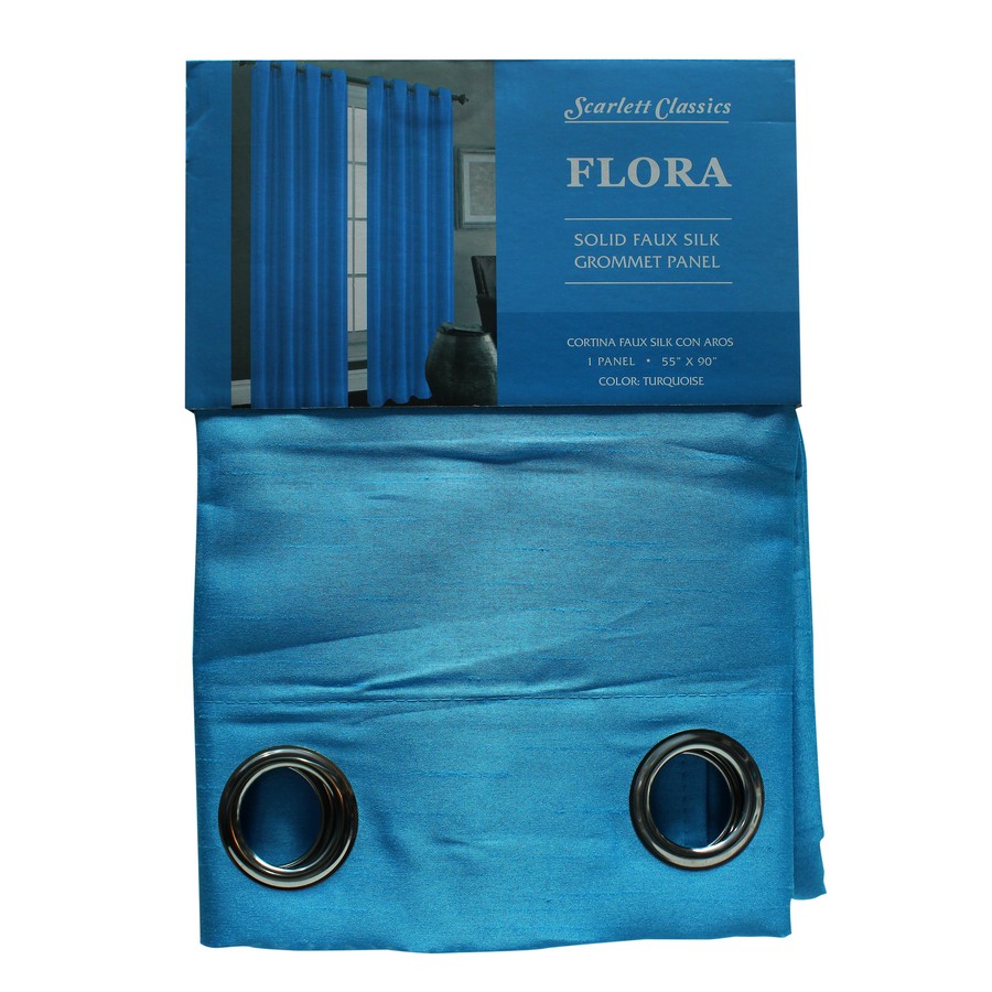 CORTINA P/SALA 55X90 PULG TURQUESA COL. FLORA SCR-1301-TUR