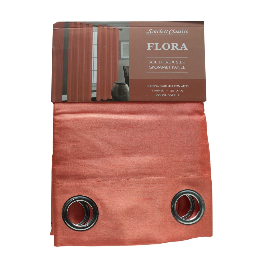 CORTINA P/SALA 55X90 PULG CORAL COL. FLORA SCR-1552-COR2