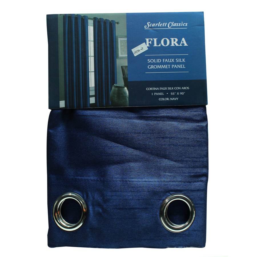 CORTINA PARA SALA 55X90 PULG NAVY COL. FLORA SCR-1307-NAVY