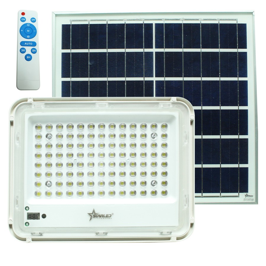 LAMPARA LED T/REFLECTOR SOLAR + PANEL SOLAR SL-FLS-100W