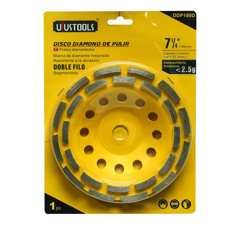 DISCO DIAMANTE PULIR DOBLE FILO 7 1/4 DDP180D