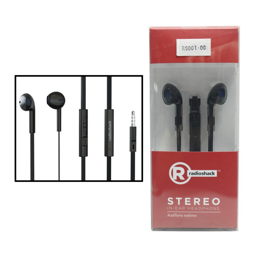 AUDIFONOS ESTEREO CON MICROFONO 3.5MM NEGRO RADIOSHACK 3304234
