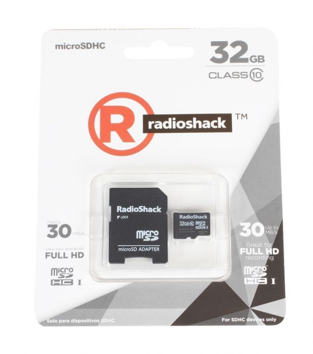 MEMORIA MICRO SD CLASE 10 C/ADAPTADOR 32GB RADIOSHACK 4401118