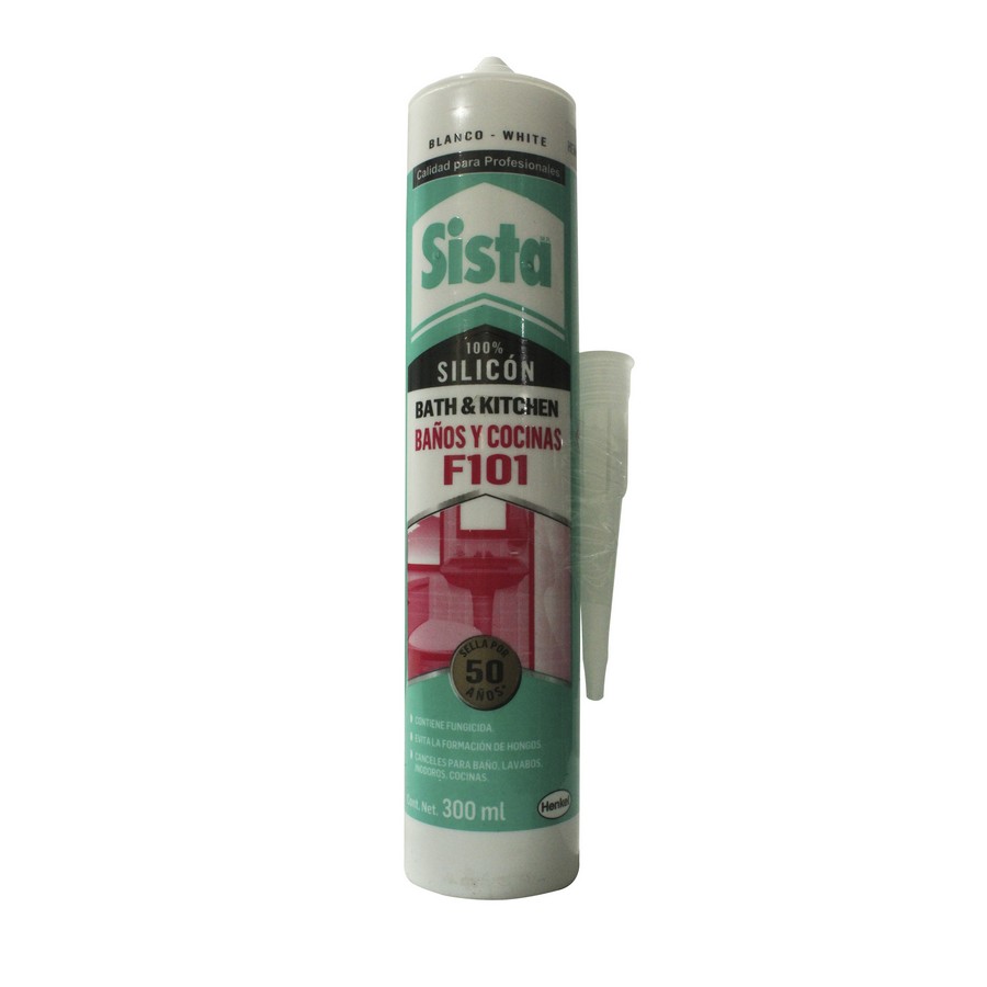 SELLADOR SILICON BAÑOS Y COCINA BLANCO 300ML F101 SISTA