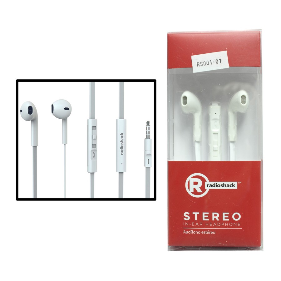 AUDIFONOS ESTEREO CON MICROFONO 3.5MM BLANCO RADIOSHACK 3304235