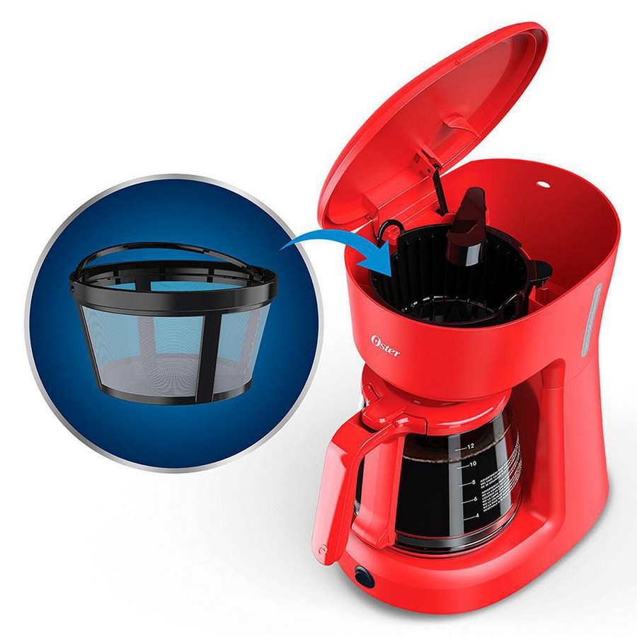 CAFETERA 12 TAZAS ROJA OSTER BVSTDCS12R-013