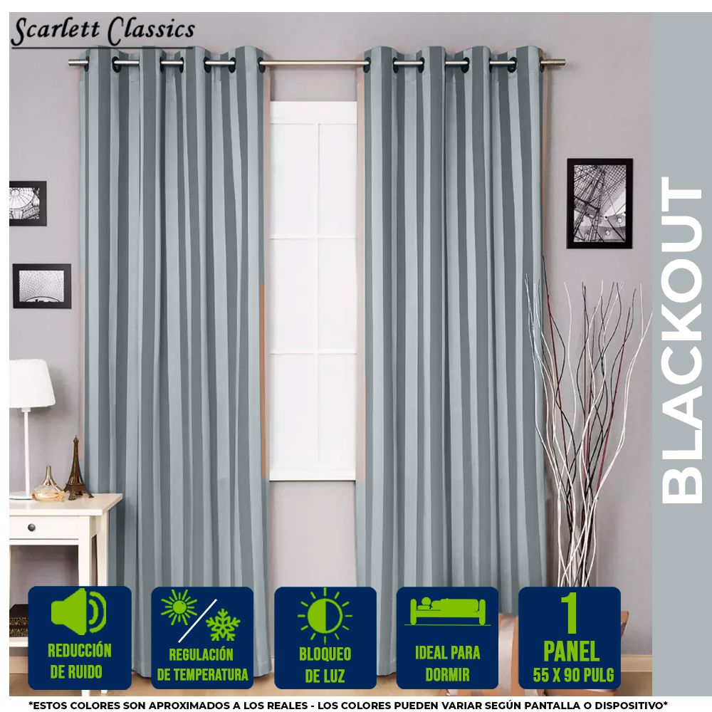 CORTINA PARA SALA BLACKOUT AMANDA 55 X 90 PULG BLANCO NV-972 (DESC)