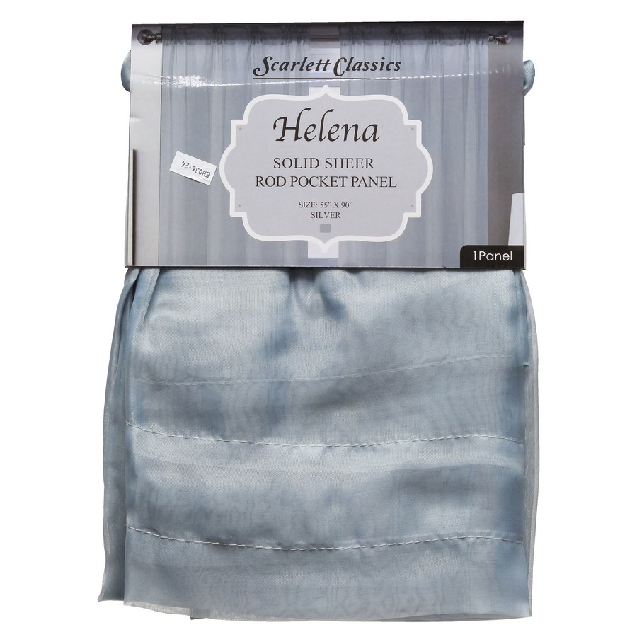 CORTINA P/SALA 55X90PULG  PLATEADO  T/VELO HELENA SCR-1486-SIL (DESC)