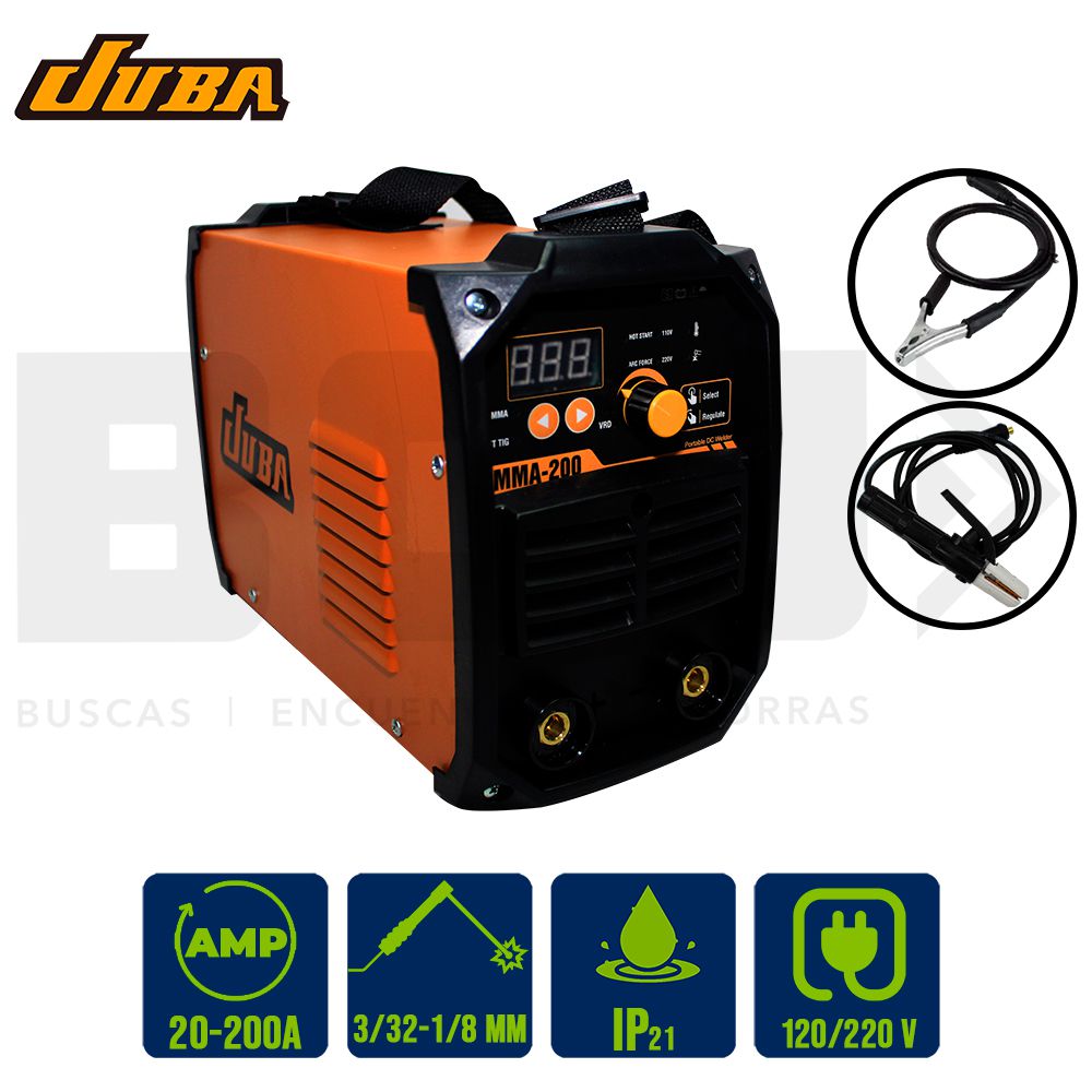 SOLDADOR INVERSOR JUBA 200AMP 110-220V MMA200NS