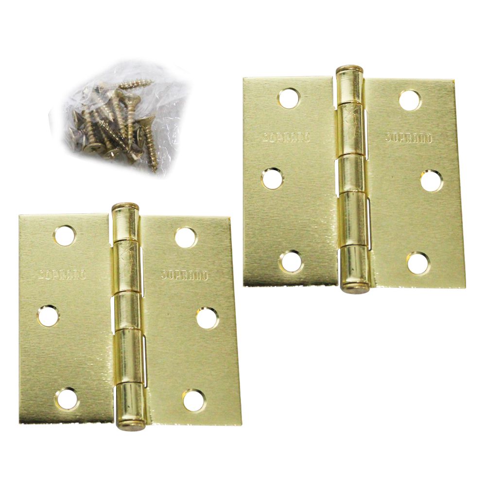BISAGRA SOPRANO 3X3 LATON CON TORNILLO (PRS)