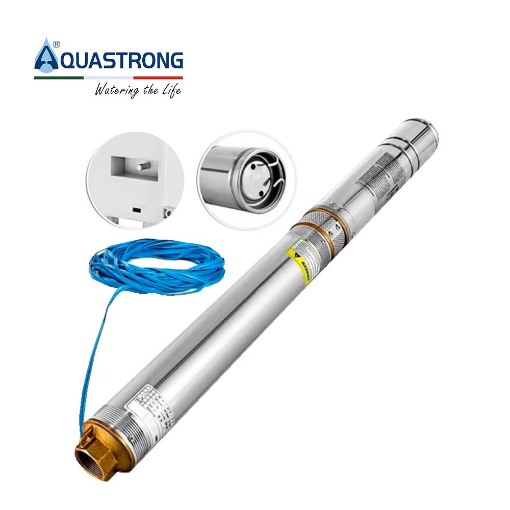 BOMBA PARA AGUA SUMERG. AQUASTRONG 1.5HP 4 PULG 220V 4SAM4/9 CON CAJA