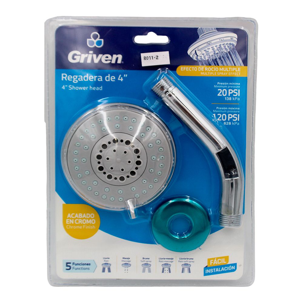 REGADERA PARA DUCHA REDOND. 4PULG. 5 FUNC. A367-Y790