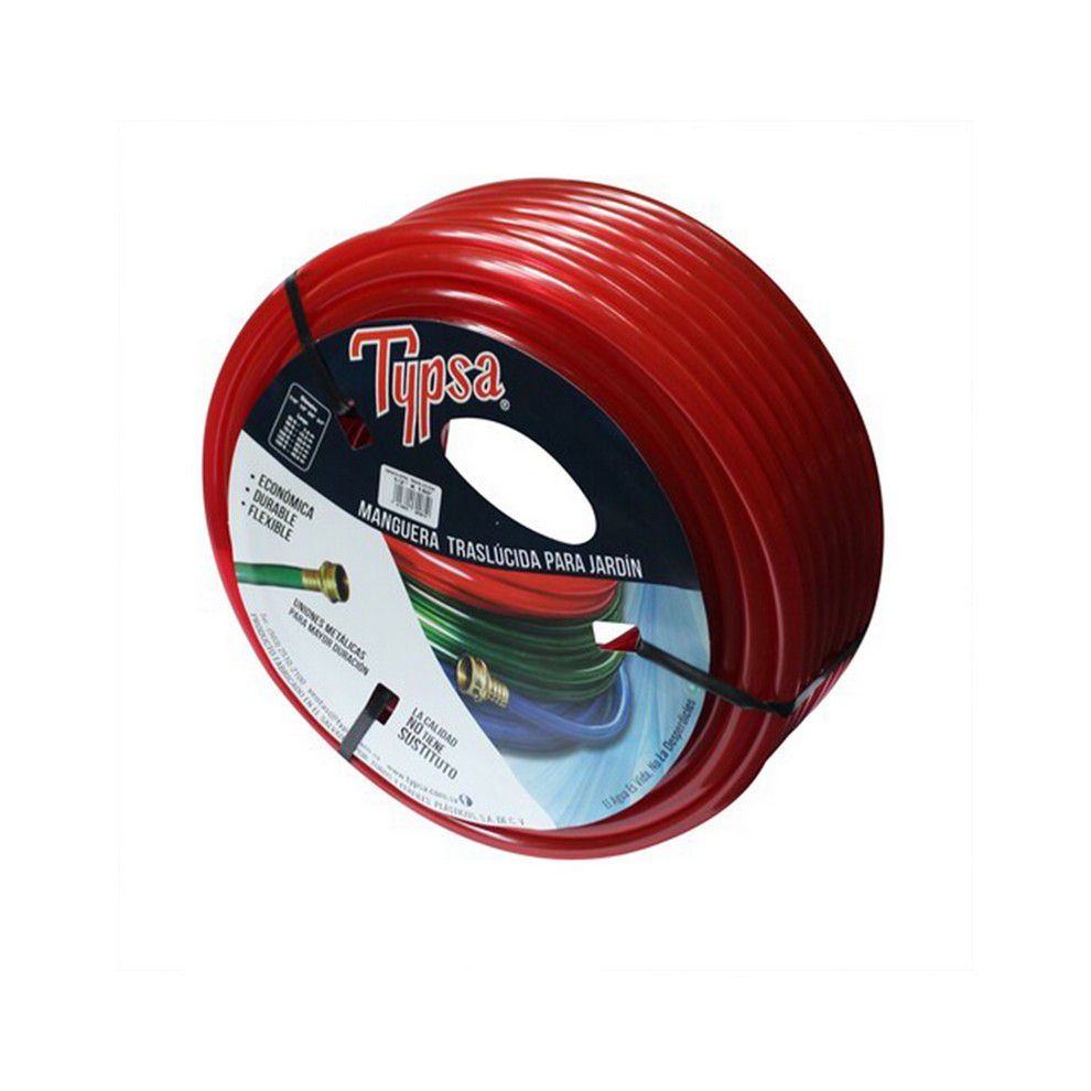 MANGUERA ARMADA TRASLUCIDA 1/2 PULG. X 150 PIES TYPSA