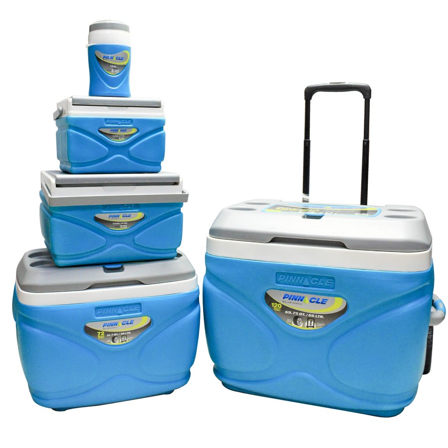 COMBO HIELERA PINNACLE C/RUEDAS 69.75QTS + 3 HIELERAS + 1 TERMO TPX-8003