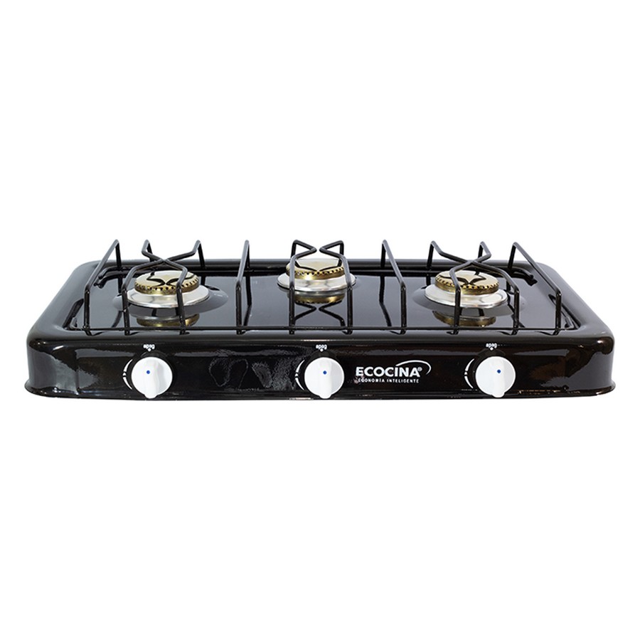 COCINA DE MESA GAS 3Q NEGRA ECOCINA