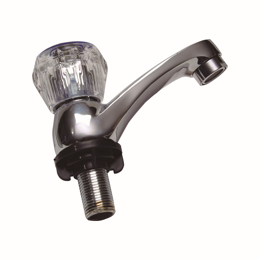 LLAVE PARA LAVABO SENCILLA POMO ACRILICO VIKINGO AT-316/BFA