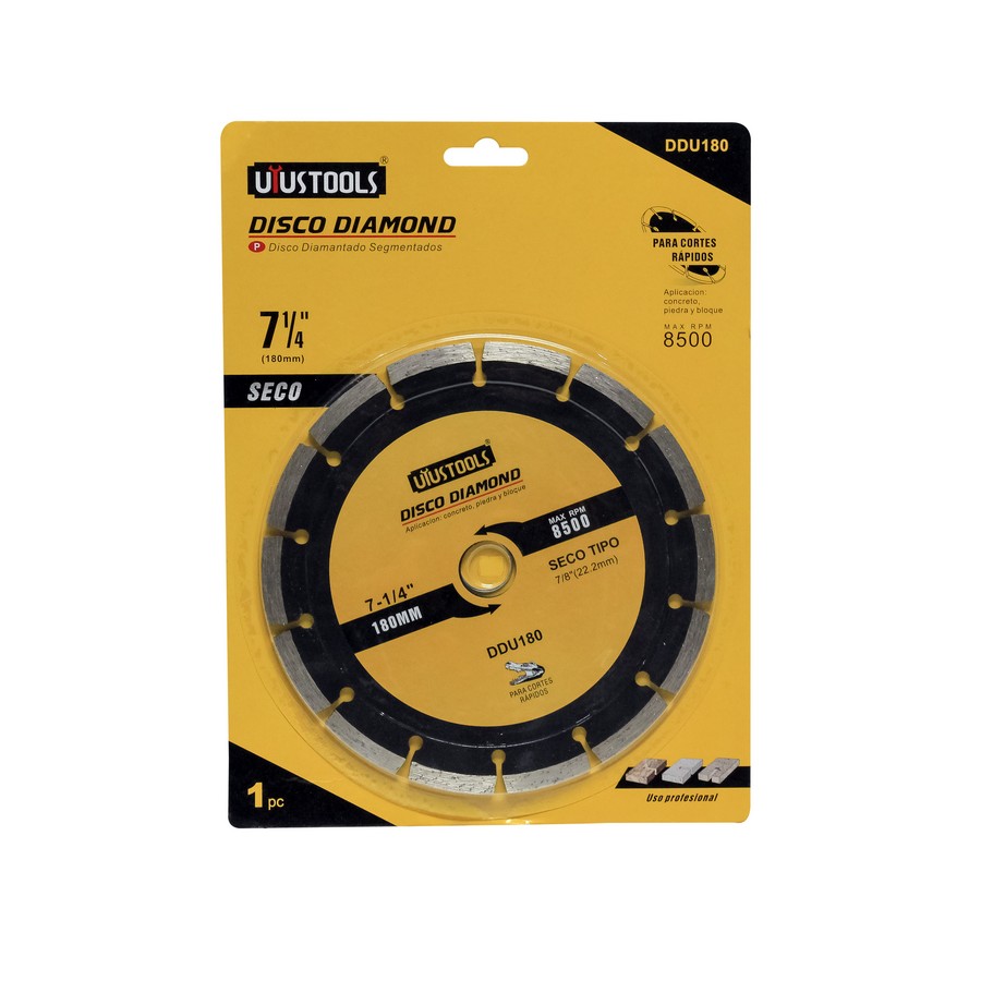 DISCO DIAMANTE 7 1/4 PULG SEGMENTADO (SECO) DDU180