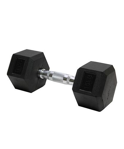 MANCUERNA HEX. RUBBER 15LBS (UNIDAD)