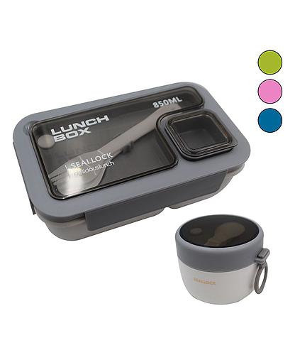 LONCHERA P/COMIDA C/2 ENVASES + CUBIERTOS + TAZA 930ML LHC-1536