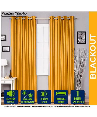 CORTINA P/SALA BLACKOUT AMANDA 52 X 90 PULG AMARILLO NV-1292