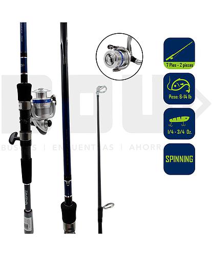 CAÑA PESCA C/CARRETE SPINNING DAIWA D-SHOCK DSK30-2B/F702M