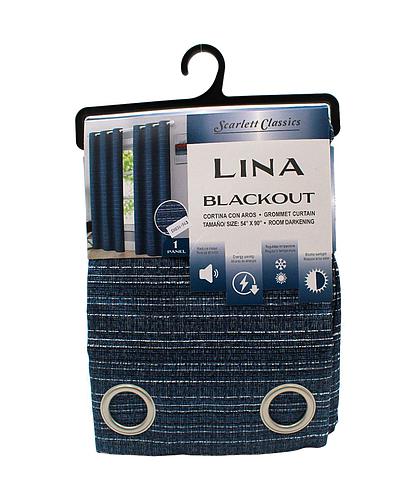 CORTINA P/SALA BLACKOUT LINA 54 X 90 AZUL SCR-3283