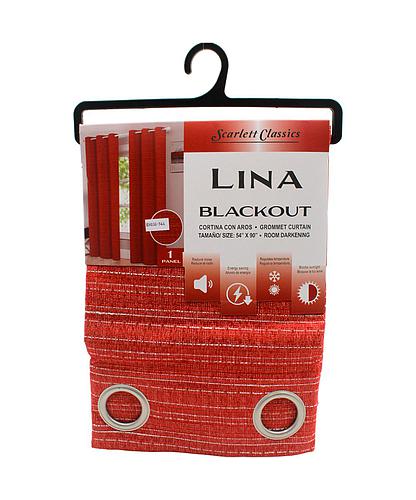 CORTINA P/SALA BLACKOUT LINA 54 X 90 ROJO SCR-3285