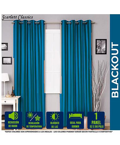CORTINA P/SALA BLACKOUT TINA 52 X 90 AZUL SCR-8064