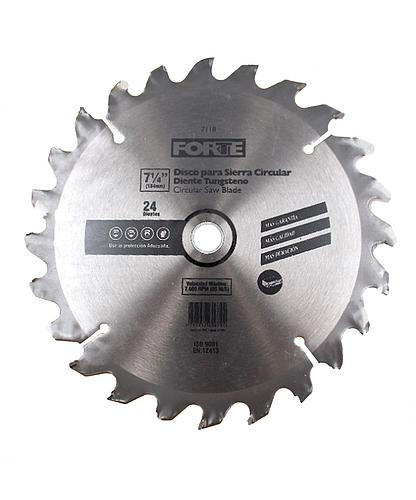 DISCO P/SIERRA CIRC. TUNGS. P/MADERA FORTE 7 1/4 X 24D X 5/8 7118