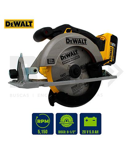 SIERRA CIRCULAR INAL. 6-1/2PLG. 20V C/BAT. Y CARG. DEWALT DCS391P1