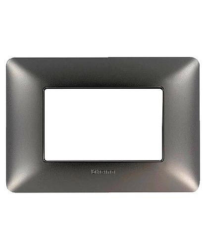 PLACA 3 MODULOS ACERO MATIX BTICINO AM4803MIR