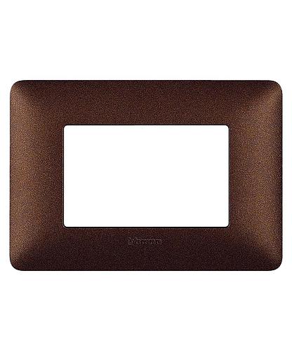 PLACA 3 MODULOS MARRON MATIX BTICINO AM4803TGG