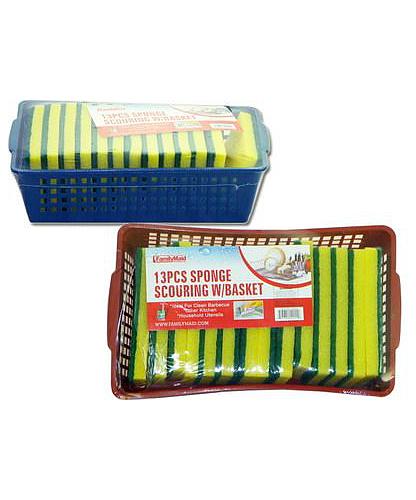 CESTA + 13 ESPONJAS LAVATRASTOS 12022 (NC)