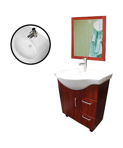 TOCADOR BAÑO YKL-V05 DARK RED LLAVE/TUBO ABASTO/SIFON/DESAGUE/ESPEJO (29.53X27.56X19.69)