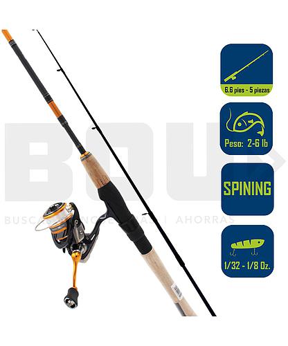 CAÑA PESCA C/CARRETE SPINNING DAIWA REVROS LT 20/6PIE 6PULG REVLT20-4BI/G665UL-6C