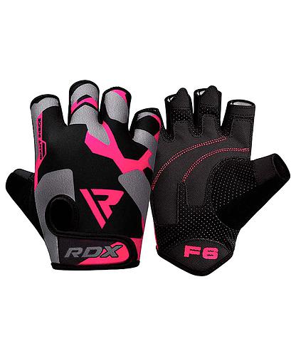 GUANTES P/PESAS RDX F6 NEGRO/ROSA-S WGS-F6P-S